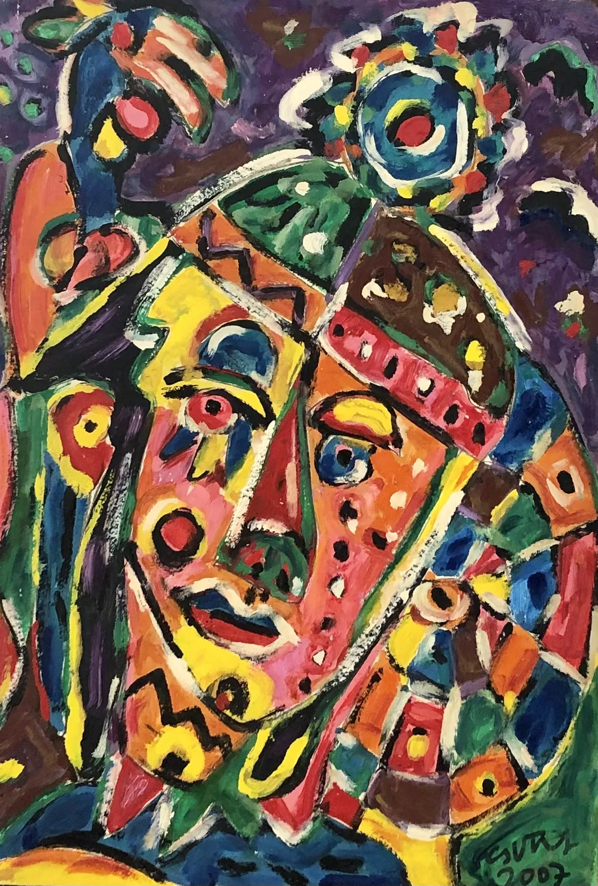 Clown and the parrott