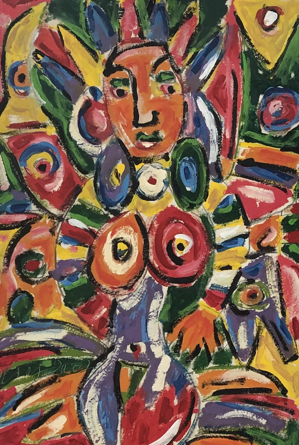 Clown with elephant